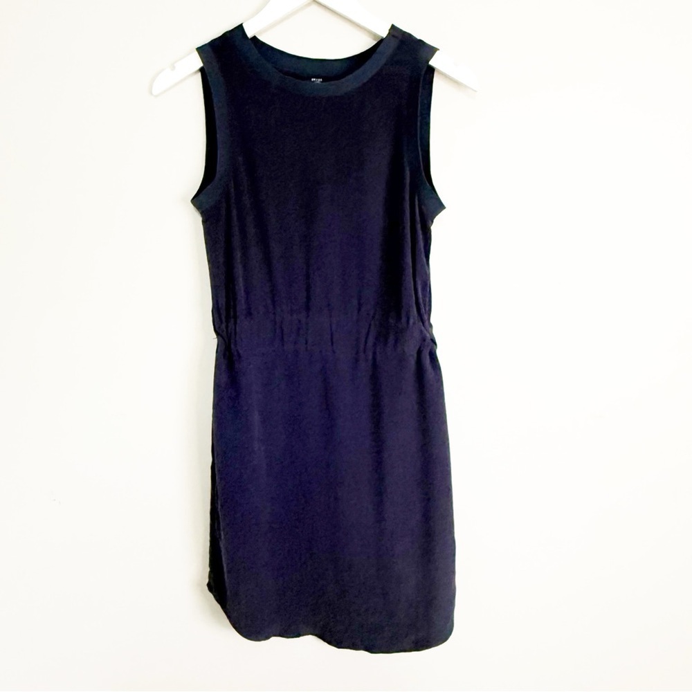 BRASS Women’s Navy Blue Pullover Shift Dress Elastic Waist Pockets Size XS